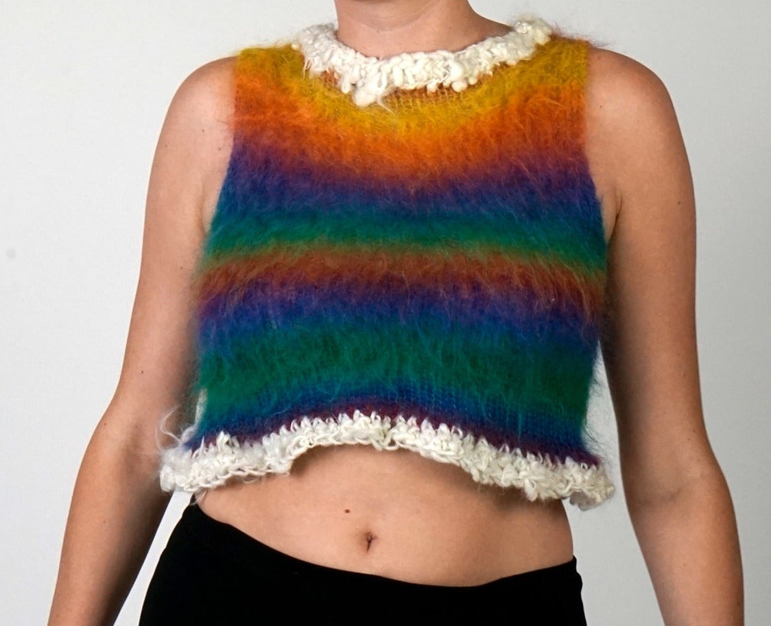 cloud9 natural mohair handwoven handpun handknit top