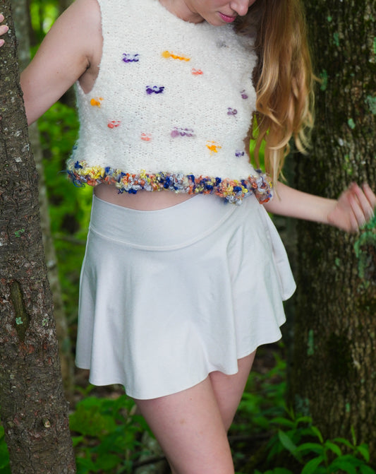 WHITE BOUCLE TOP - one of a kind